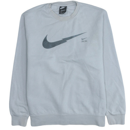 Nike Men's Grey Pullover Sweatshirt L Classic Fit Sports Fleece