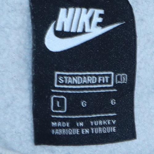 Nike Men's Grey Pullover Sweatshirt L Classic Fit Sports Fleece