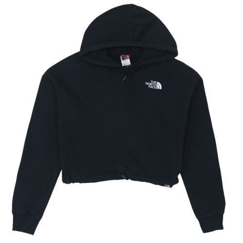 The North Face Womens Black Cropped Hoodie Medium Cotton Blend