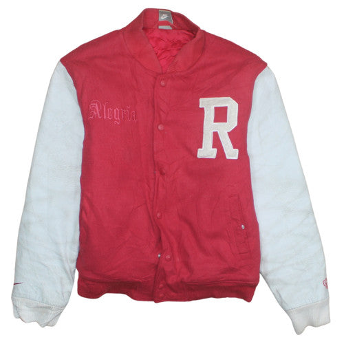 Nike Men’s Red Varsity Jacket M College Style Embroidered Bomber