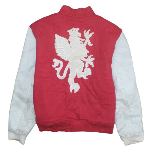 Nike Men’s Red Varsity Jacket M College Style Embroidered Bomber