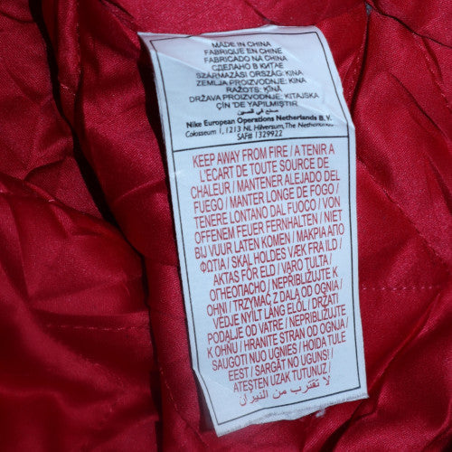 Nike Men’s Red Varsity Jacket M College Style Embroidered Bomber