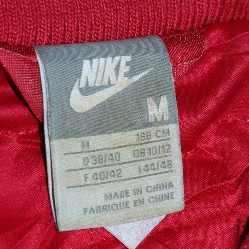 Nike Men’s Red Varsity Jacket M College Style Embroidered Bomber