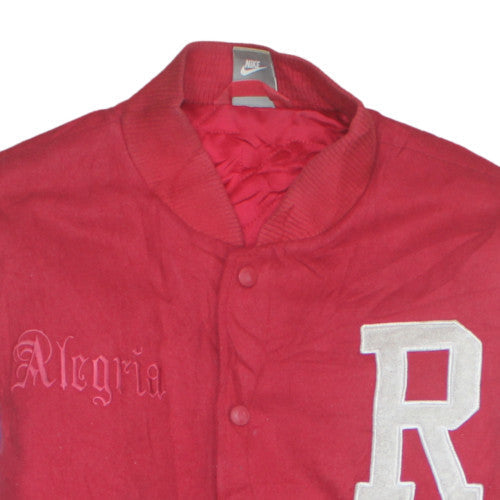 Nike Men’s Red Varsity Jacket M College Style Embroidered Bomber