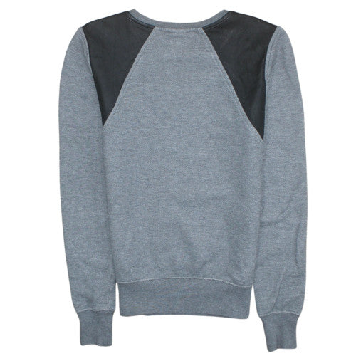 Nike Mens Grey Leather Panel Crew Neck Sweatshirt XS