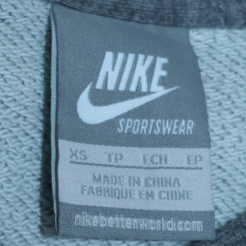 Nike Mens Grey Leather Panel Crew Neck Sweatshirt XS