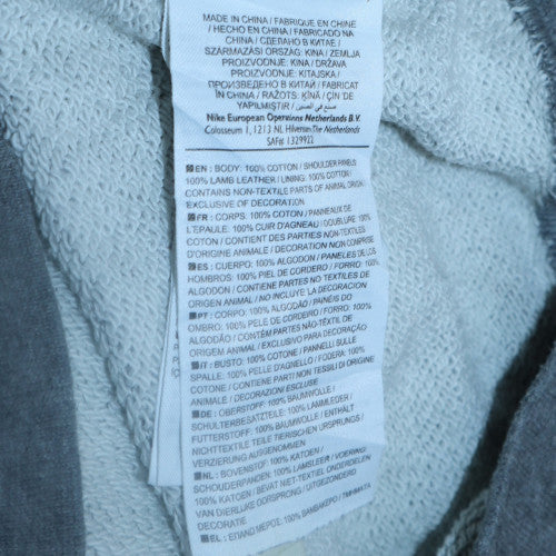 Nike Mens Grey Leather Panel Crew Neck Sweatshirt XS