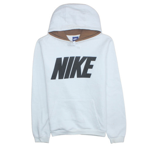 Nike Men's White Pullover Hoodie M Graphic Logo Fleece Sweatshirt