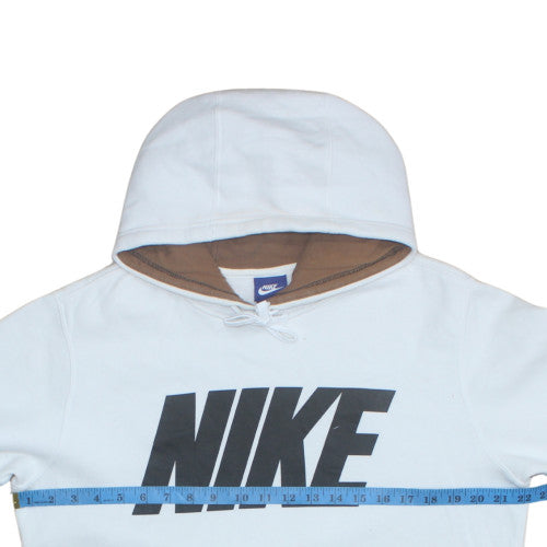 Nike Men's White Pullover Hoodie M Graphic Logo Fleece Sweatshirt