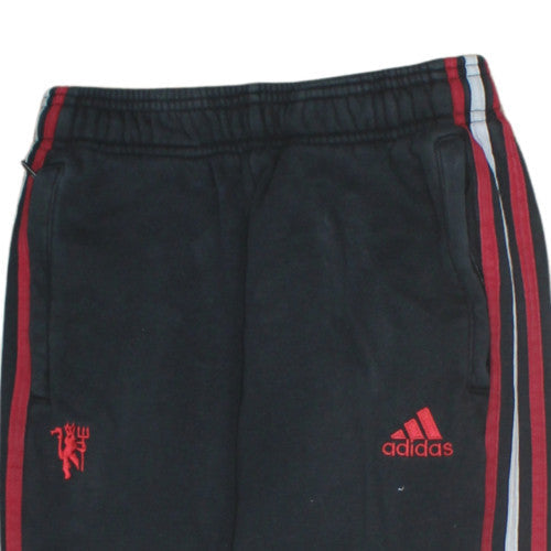 Adidas Boys Black Track Pants 11-12 Years Football Fleece Activewear