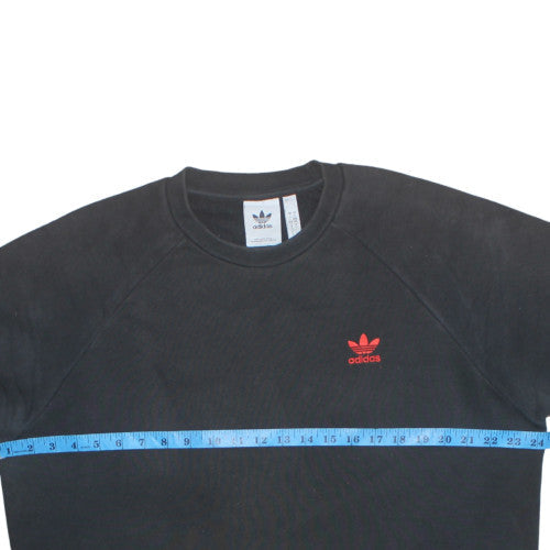 Adidas Mens Black Crew Neck Pullover Sweatshirt Size L
