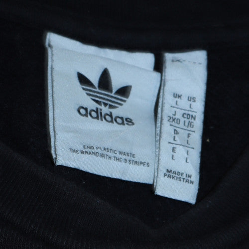 Adidas Mens Black Crew Neck Pullover Sweatshirt Size L