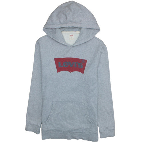 Levi's Mens Grey Logo Pullover Hoodie M Classic Fleece Sweatshirt