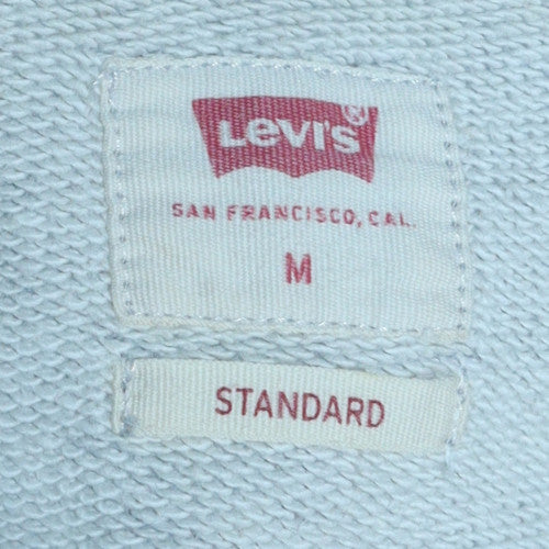 Levi's Mens Grey Logo Pullover Hoodie M Classic Fleece Sweatshirt