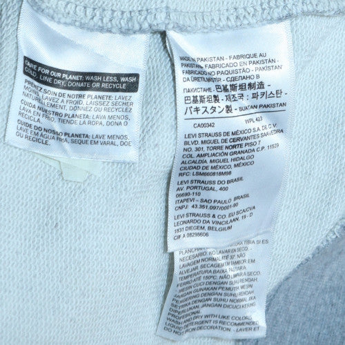 Levi's Mens Grey Logo Pullover Hoodie M Classic Fleece Sweatshirt