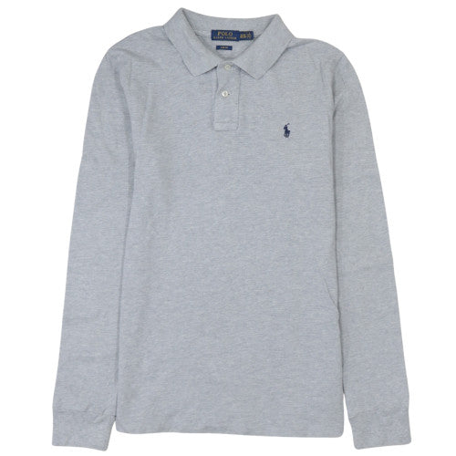Ralph Lauren Men Grey Long Sleeve Polo Sweatshirt XL Slim Fit Cotton