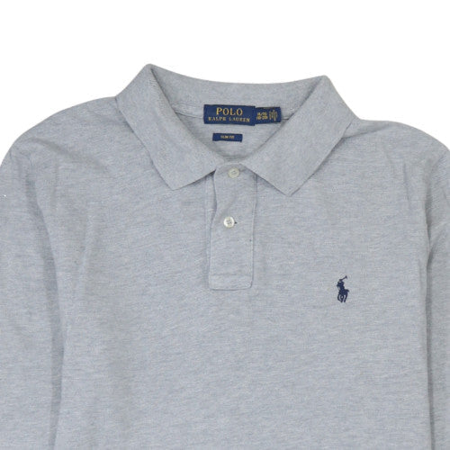 Ralph Lauren Men Grey Long Sleeve Polo Sweatshirt XL Slim Fit Cotton