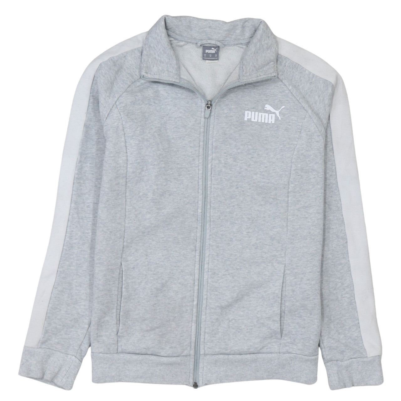 Puma Men's Grey Full Zip Fleece Sweatshirt M Regular Fit