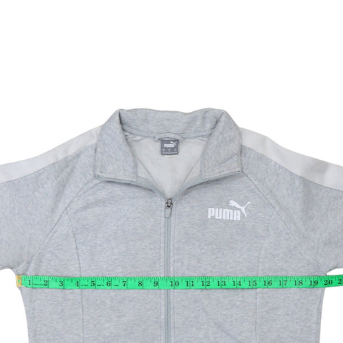 Puma Men's Grey Full Zip Fleece Sweatshirt M Regular Fit