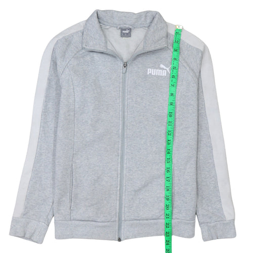 Puma Men's Grey Full Zip Fleece Sweatshirt M Regular Fit