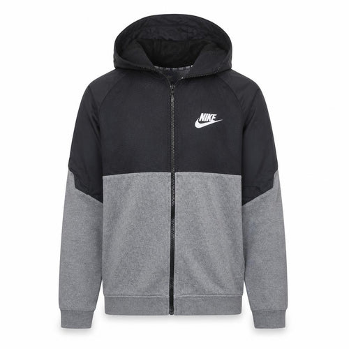 Nike Mens Grey Full Zip Hoodie Size L Hooded Sweatshirt