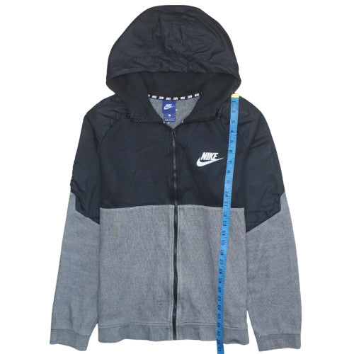 Nike Mens Grey Full Zip Hoodie Size L Hooded Sweatshirt