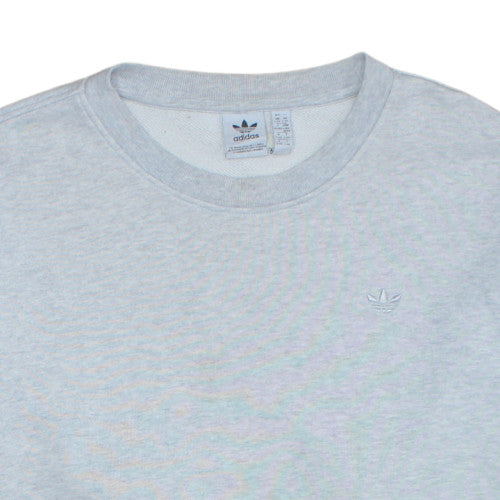 Adidas Men's Grey Pullover Sweatshirt L Crew Neck Fleece Logo
