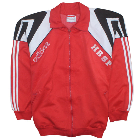 Adidas Mens Red Full Zip Retro Sports Sweatshirt L