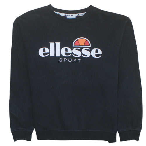 Ellesse Womens Black Crew Neck Pullover Sweatshirt UK 10