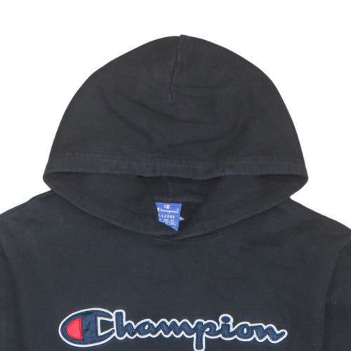 Champion Men's Black XL Pullover Hoodie with Logo