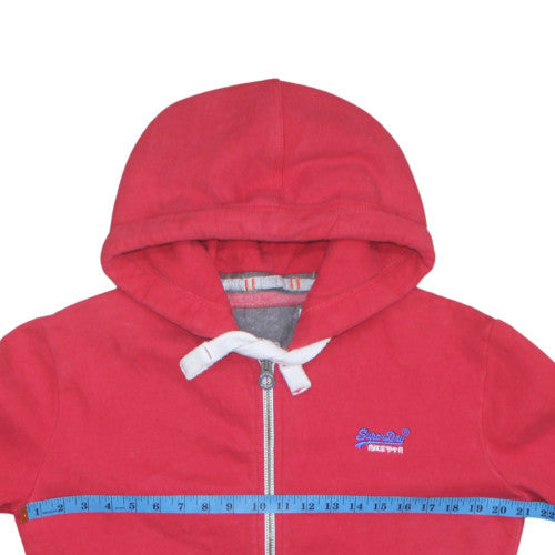 Superdry Men's Red Full Zip Hoodie S Orange Label Style