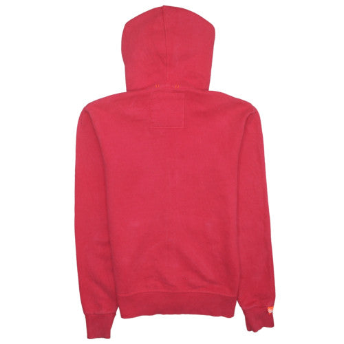Superdry Men's Red Full Zip Hoodie S Orange Label Style