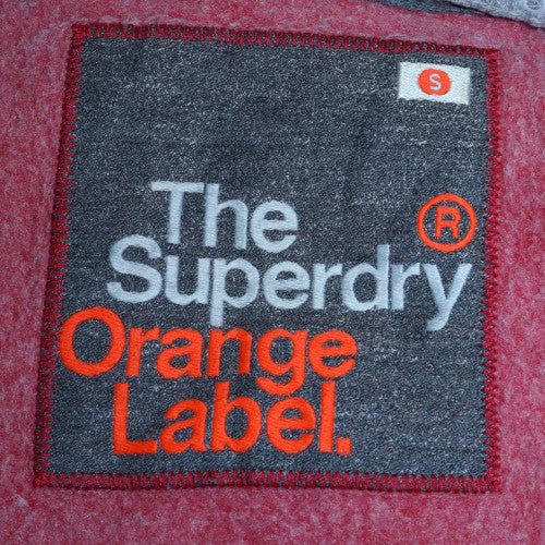 Superdry Men's Red Full Zip Hoodie S Orange Label Style