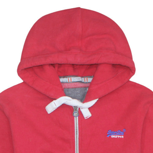 Superdry Men's Red Full Zip Hoodie S Orange Label Style