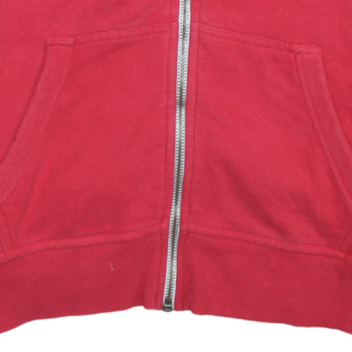 Superdry Men's Red Full Zip Hoodie S Orange Label Style
