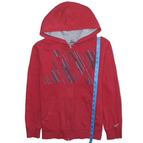 Nike Teens Red Full Zip Hoodie L Graphic Sports Fleece