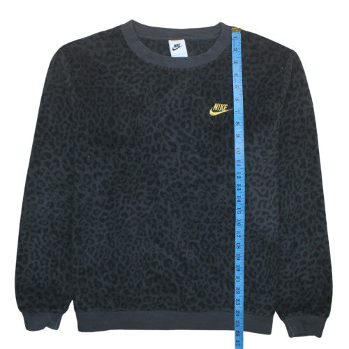 Nike Womens Black Animal Print Pullover Sweatshirt L Polyester