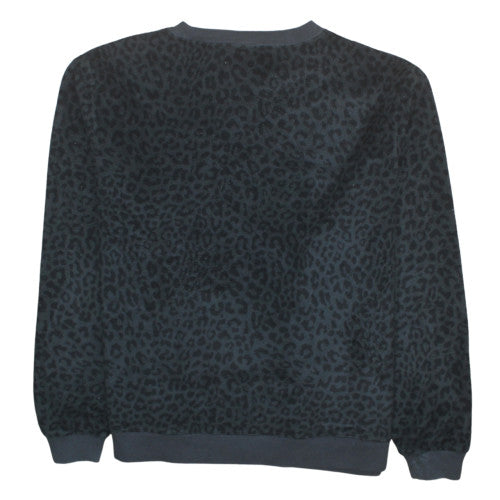 Nike Womens Black Animal Print Pullover Sweatshirt L Polyester