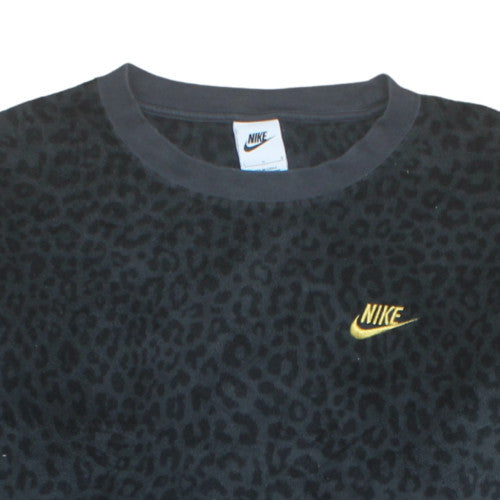 Nike Womens Black Animal Print Pullover Sweatshirt L Polyester