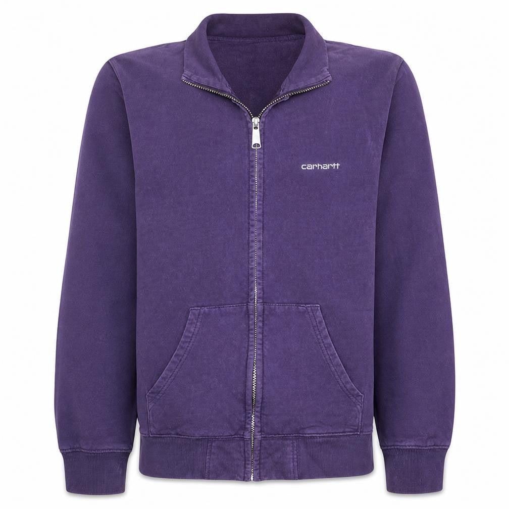 Front view of Carhartt Men's Purple Full Zip Cotton Sweatshirt S