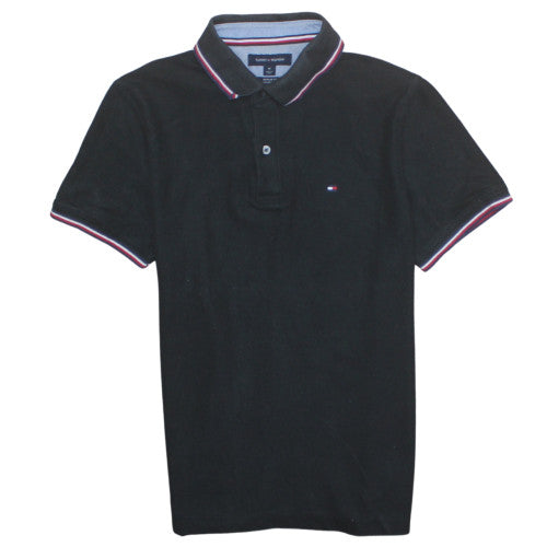 Tommy Hilfiger Men's Black Regular Fit Cotton Polo Shirt M