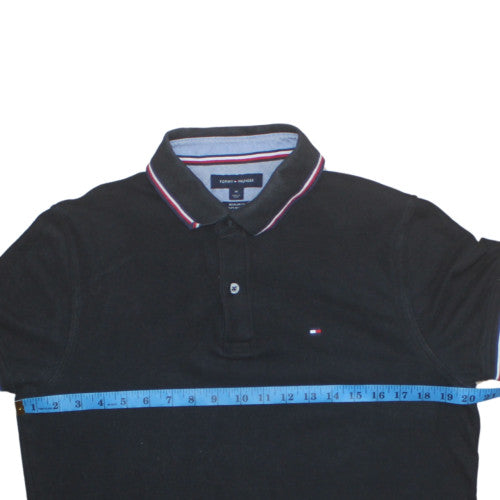 Tommy Hilfiger Men's Black Regular Fit Cotton Polo Shirt M