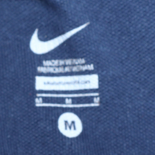 Nike Men's Navy Blue Short Sleeve Polo Shirt Size M 100% Cotton