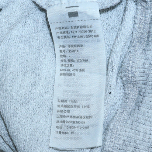 Hollister Men’s Grey Pullover Hoodie L Logo Print Fleece Sweatshirt