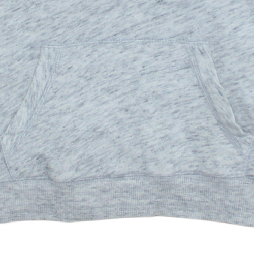 Hollister Men’s Grey Pullover Hoodie L Logo Print Fleece Sweatshirt