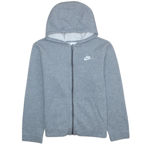 Nike Teens Grey Full Zip Fleece Hoodie XL Regular Fit