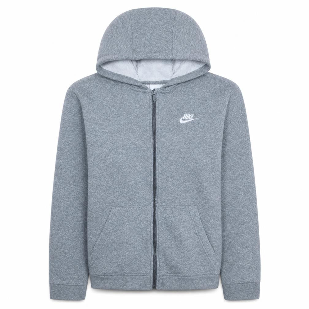 Nike Teens Grey Full Zip Fleece Hoodie XL Regular Fit