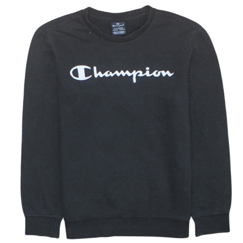 Champion Teens Black Logo Pullover Sweatshirt Size L