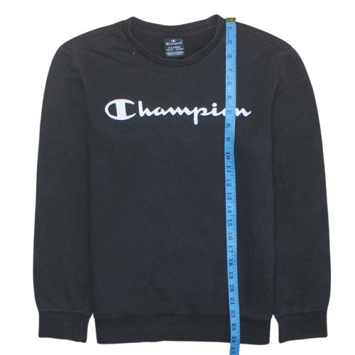Champion Teens Black Logo Pullover Sweatshirt Size L
