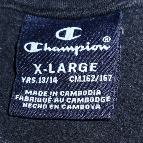 Champion Teens Black Logo Pullover Sweatshirt Size L